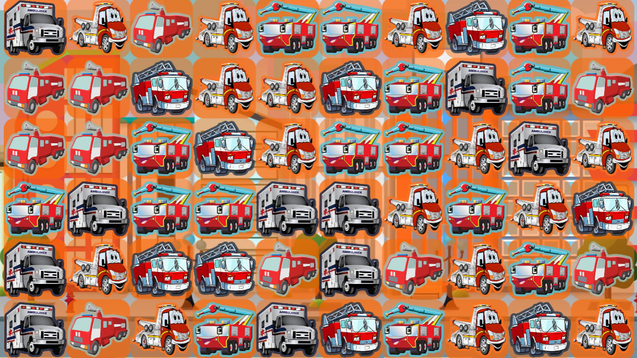 Emergency Trucks Match 3 game poster