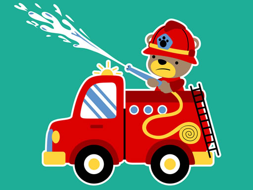 Play Animal Firetrucks Match 3 Game Online
