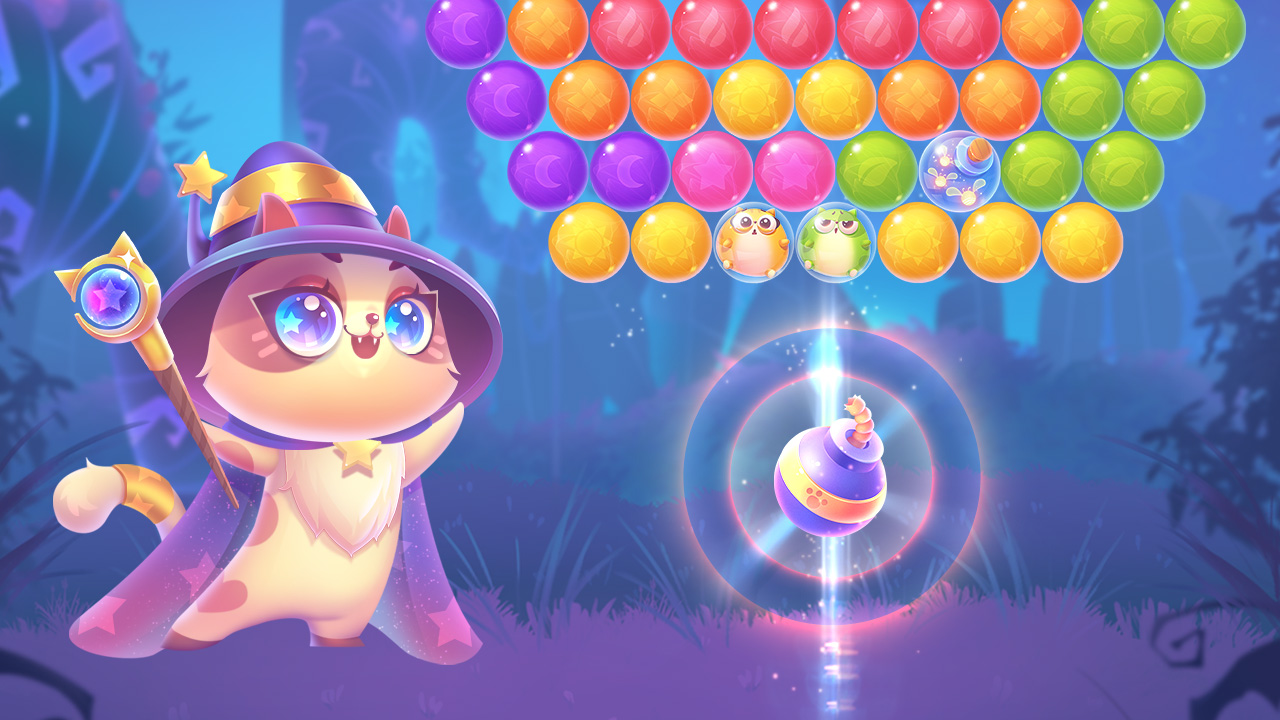 Play Bubble Queen Cat Game Online