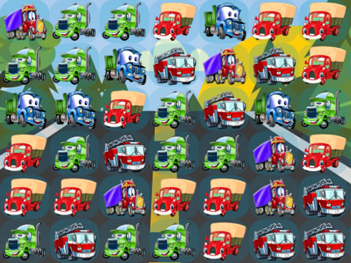 Play Cartoon Trucks Match 3 Game Online